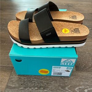 Reef Black Cushion Vista Sandals